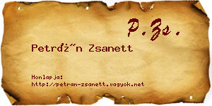 Petrán Zsanett névjegykártya