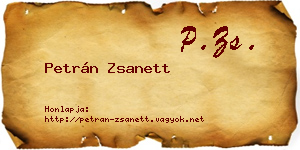 Petrán Zsanett névjegykártya